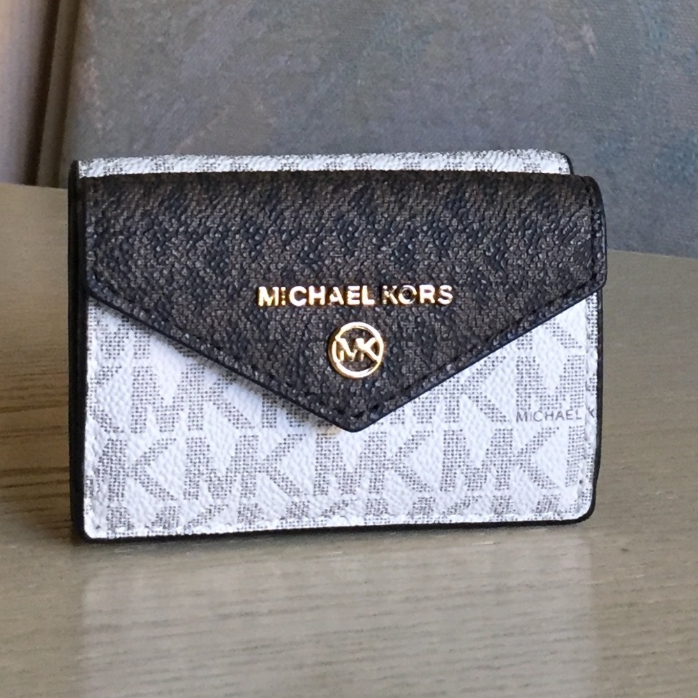 Michael Kors Chocolate Multi Small Trifold Wallet